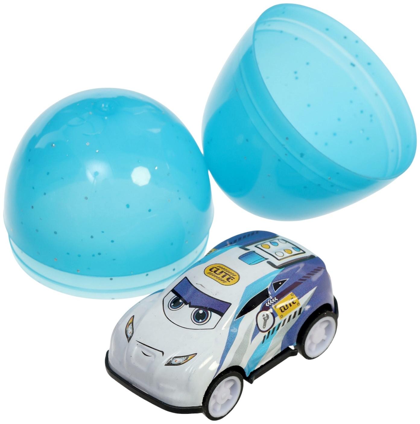 Машинка металлическая в яйце «Крути и гони», набор 12 шт., с рулеткой