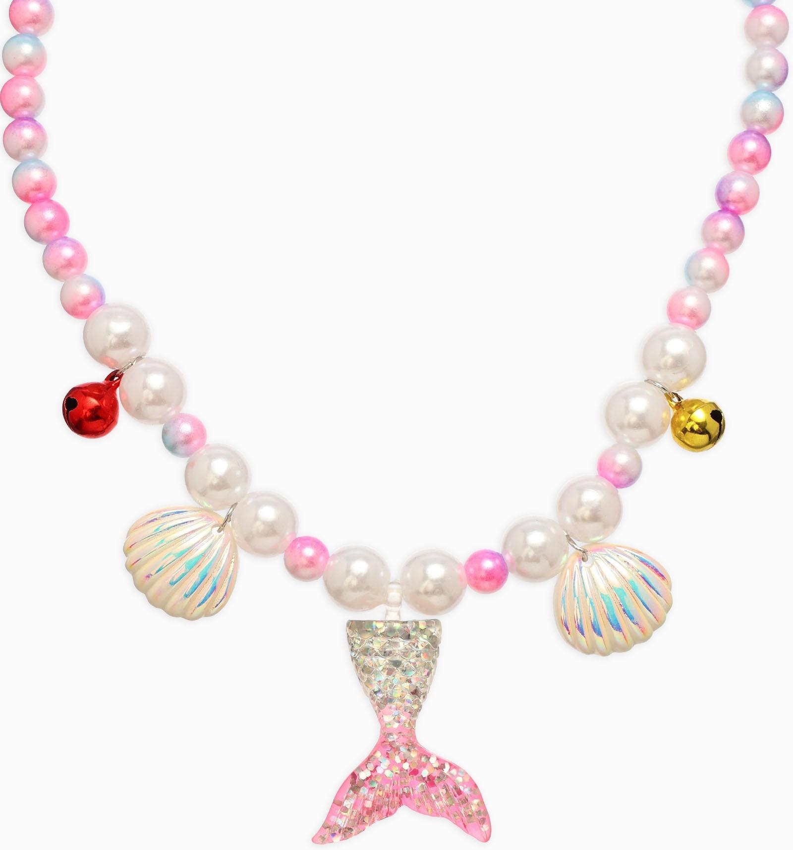 Набор детский «Выбражулька. Русалочка», 4 предмета: клипсы, кольцо, браслет, бусы, бело-розовый