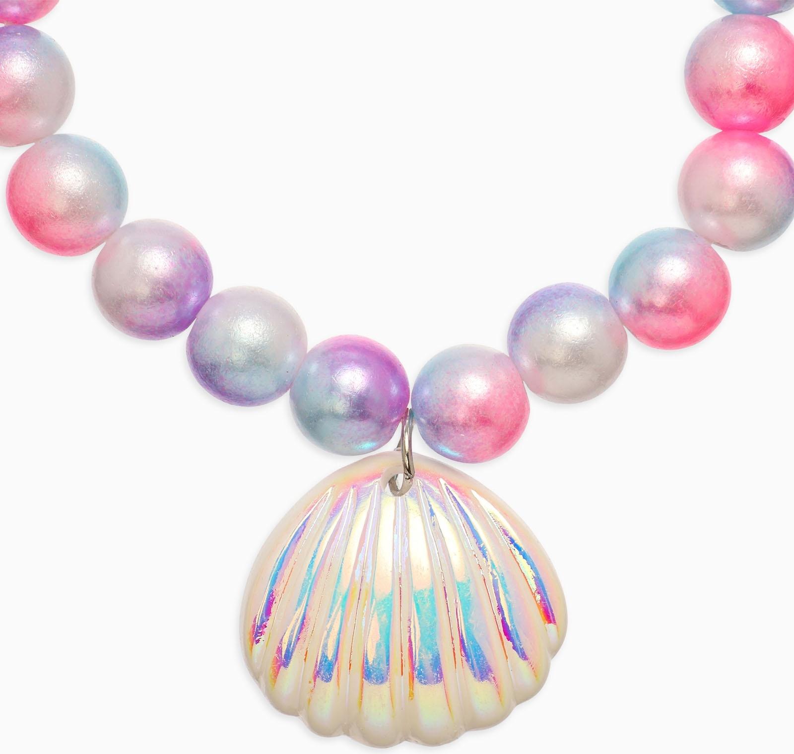 Набор детский «Выбражулька. Русалочка», 4 предмета: клипсы, кольцо, браслет, бусы, бело-розовый