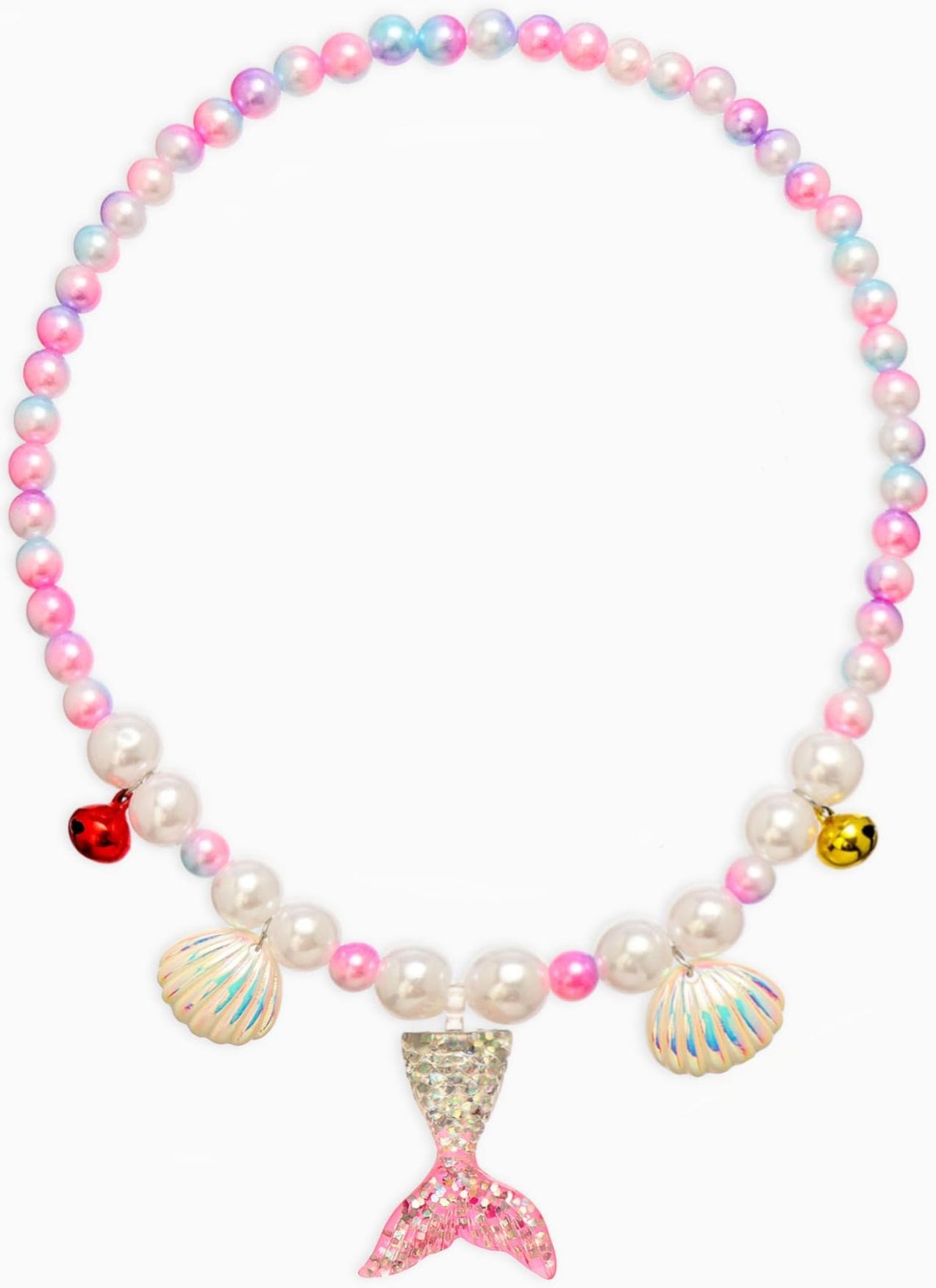 Набор детский «Выбражулька. Русалочка», 4 предмета: клипсы, кольцо, браслет, бусы, бело-розовый