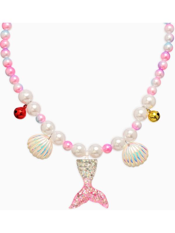 Набор детский «Выбражулька. Русалочка», 4 предмета: клипсы, кольцо, браслет, бусы, бело-розовый