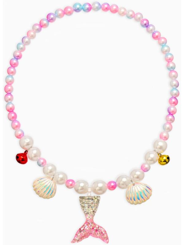 Набор детский «Выбражулька. Русалочка», 4 предмета: клипсы, кольцо, браслет, бусы, бело-розовый