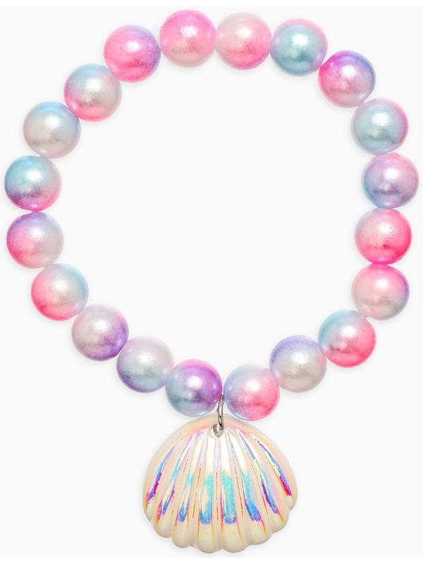 Набор детский «Выбражулька. Русалочка», 4 предмета: клипсы, кольцо, браслет, бусы, бело-розовый