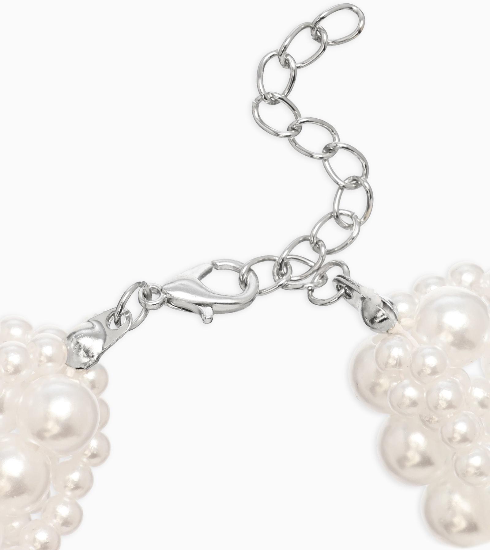Обвес на штаны «Бусины жемчужные», 25 см, белый в серебре