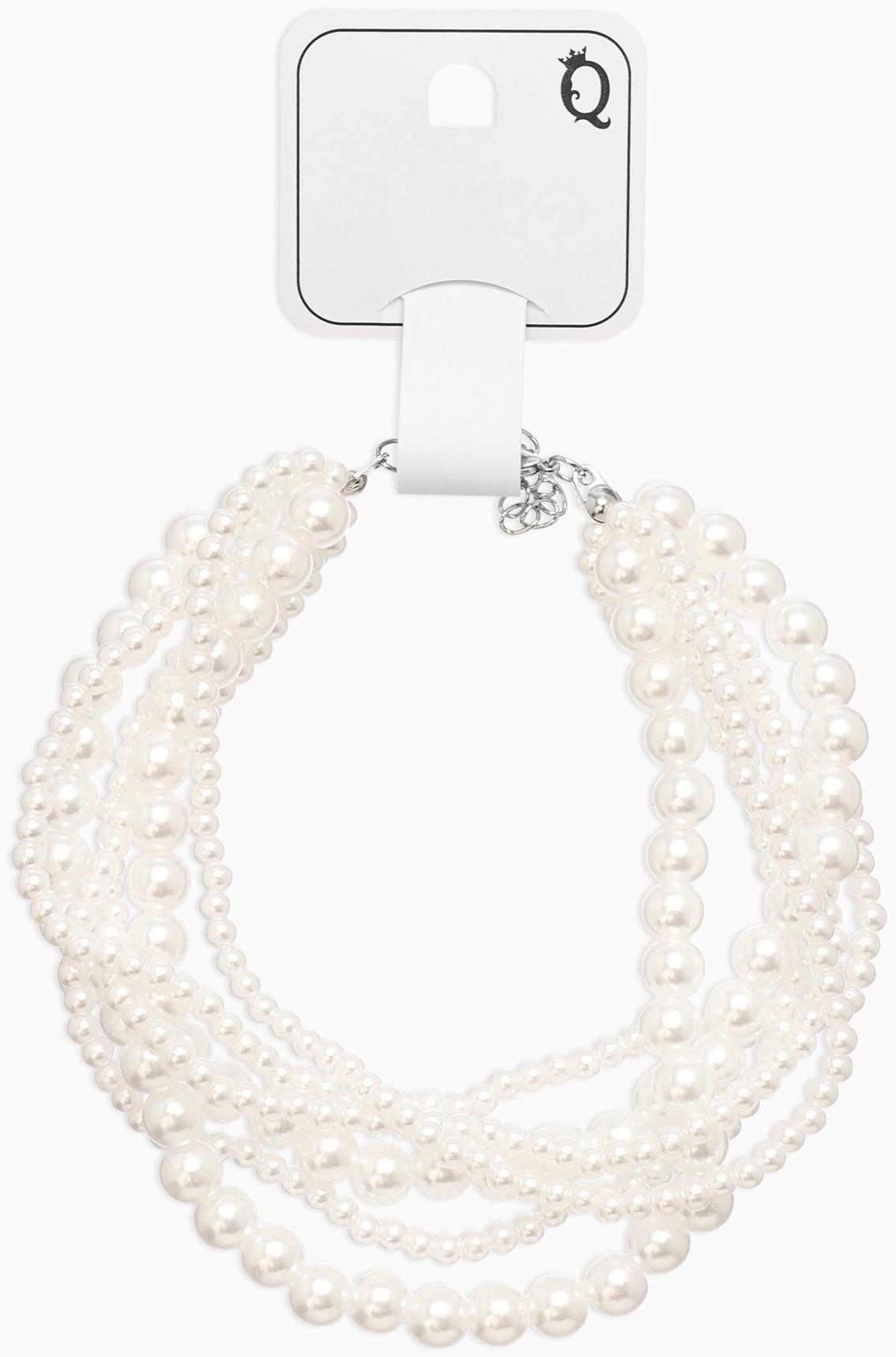 Обвес на штаны «Бусины жемчужные», 25 см, белый в серебре