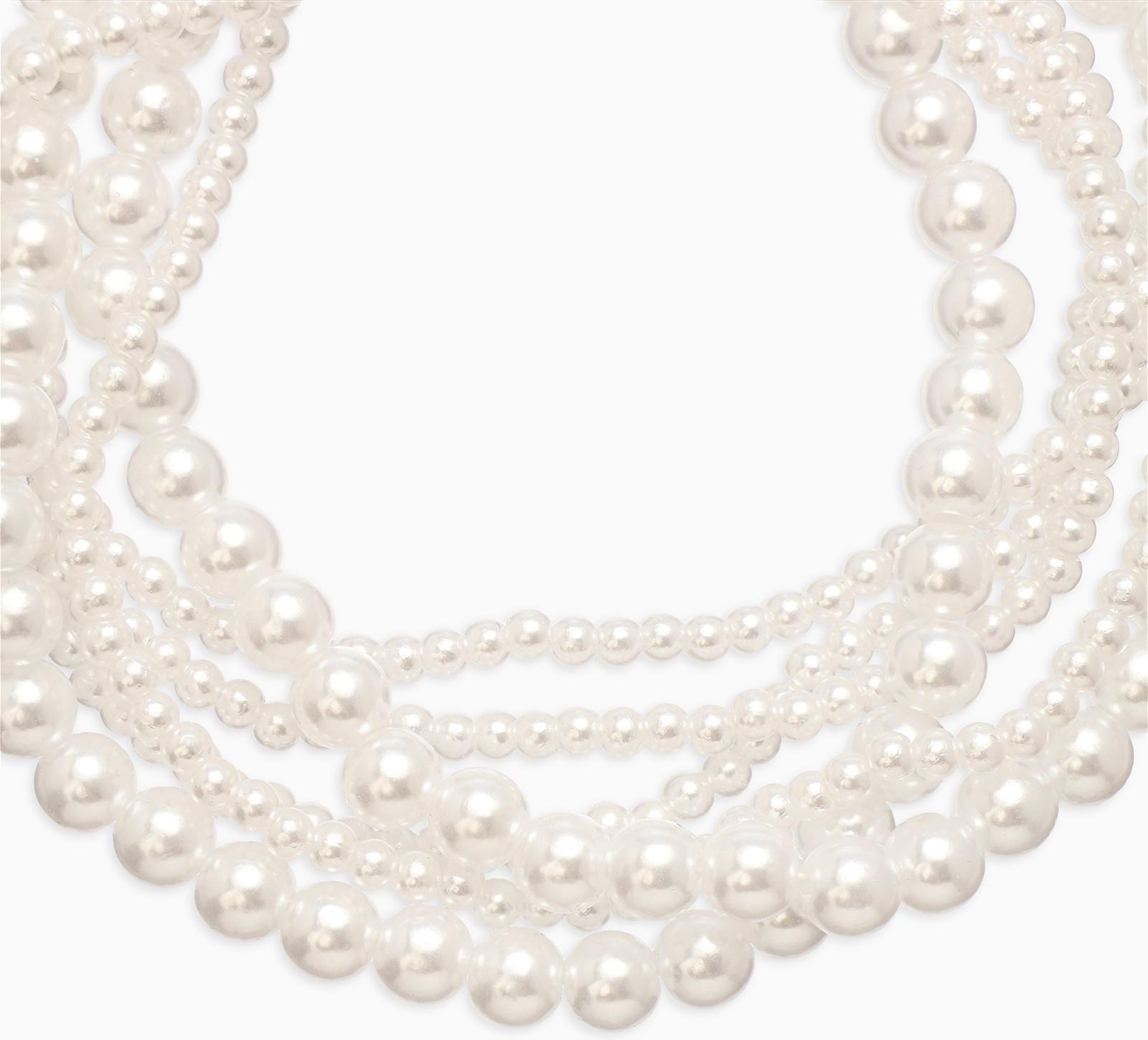 Обвес на штаны «Бусины жемчужные», 25 см, белый в серебре