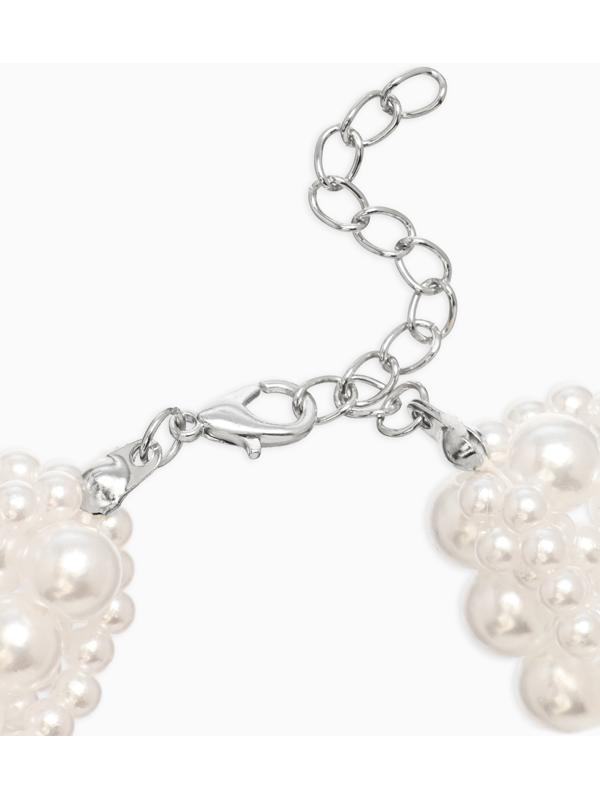 Обвес на штаны «Бусины жемчужные», 25 см, белый в серебре