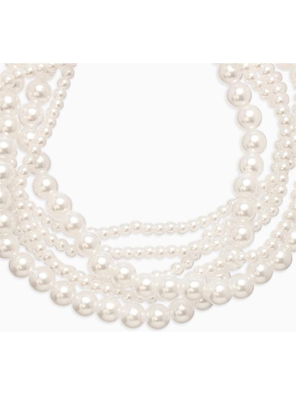 Обвес на штаны «Бусины жемчужные», 25 см, белый в серебре