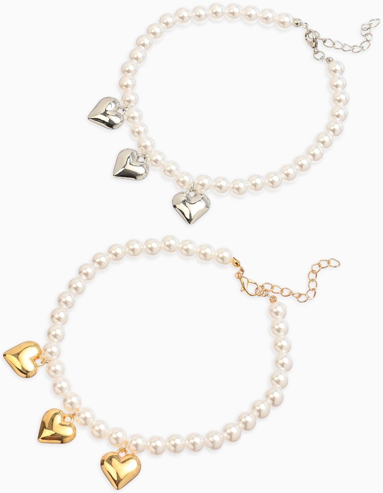 Обвес на штаны «Сердечки», набор 2 шт. цвет золото, серебро