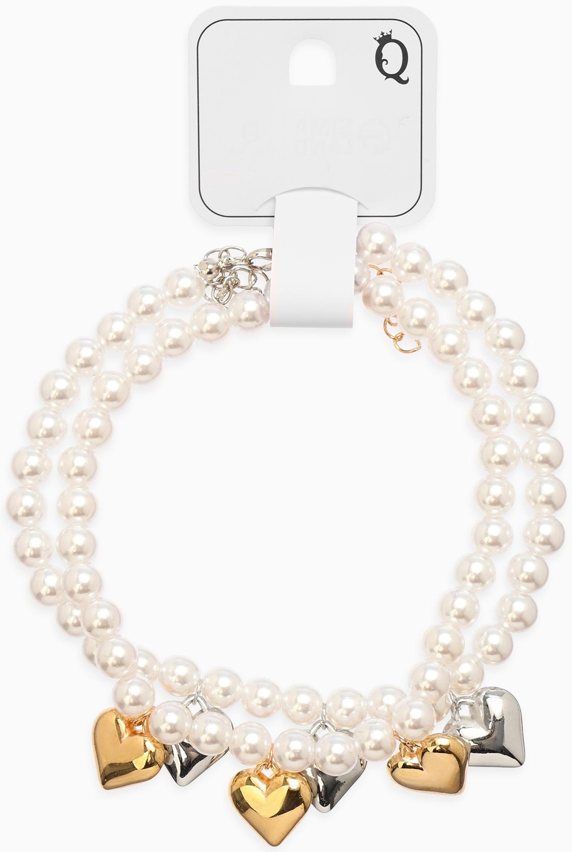 Обвес на штаны «Сердечки», набор 2 шт. цвет золото, серебро