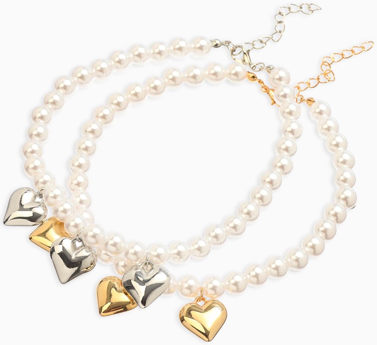 Обвес на штаны «Сердечки», набор 2 шт. цвет золото, серебро