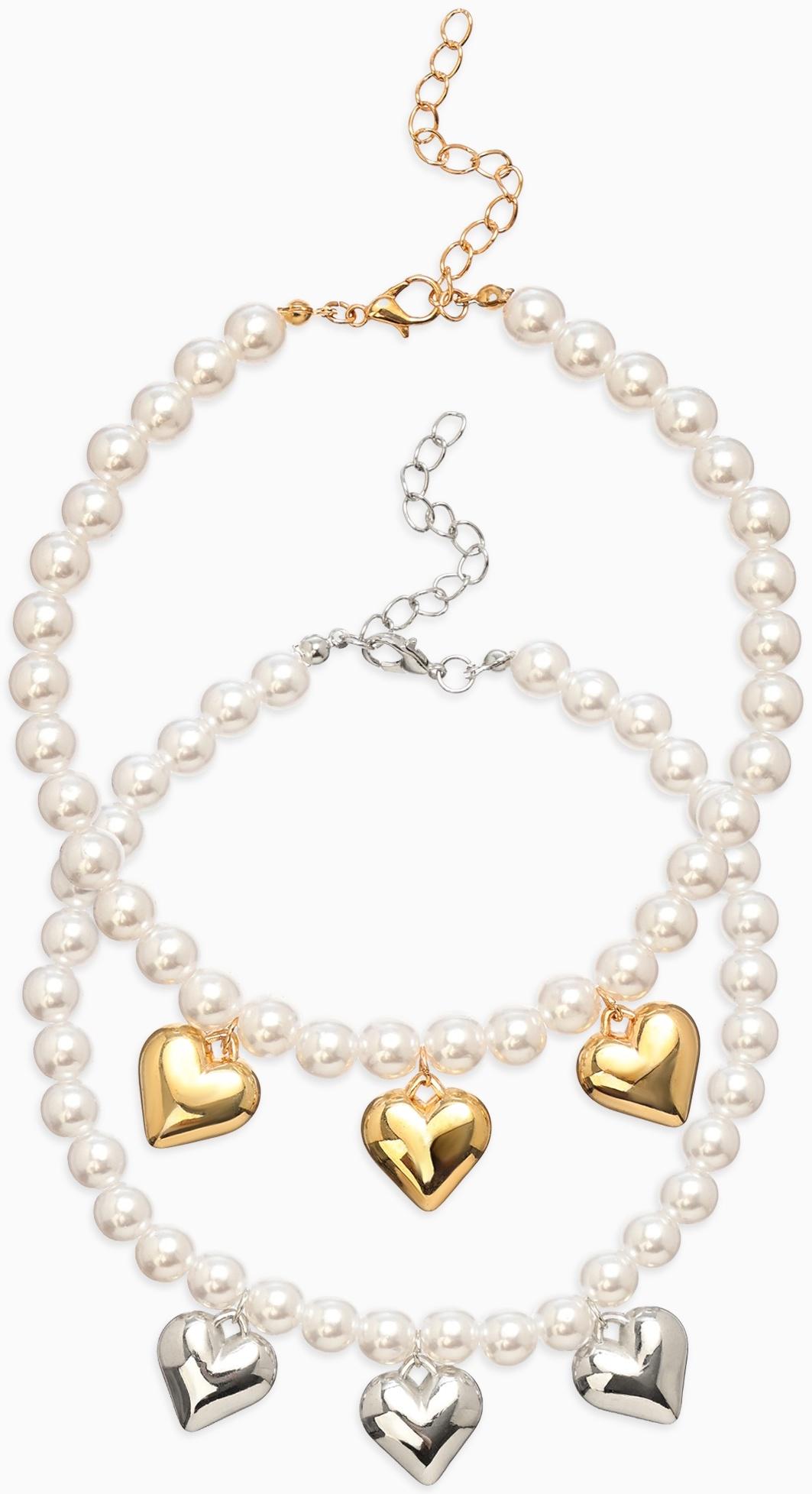 Обвес на штаны «Сердечки», набор 2 шт. цвет золото, серебро