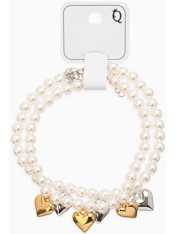 Обвес на штаны «Сердечки», набор 2 шт. цвет золото, серебро