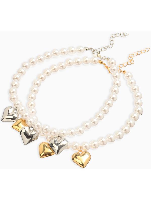 Обвес на штаны «Сердечки», набор 2 шт. цвет золото, серебро