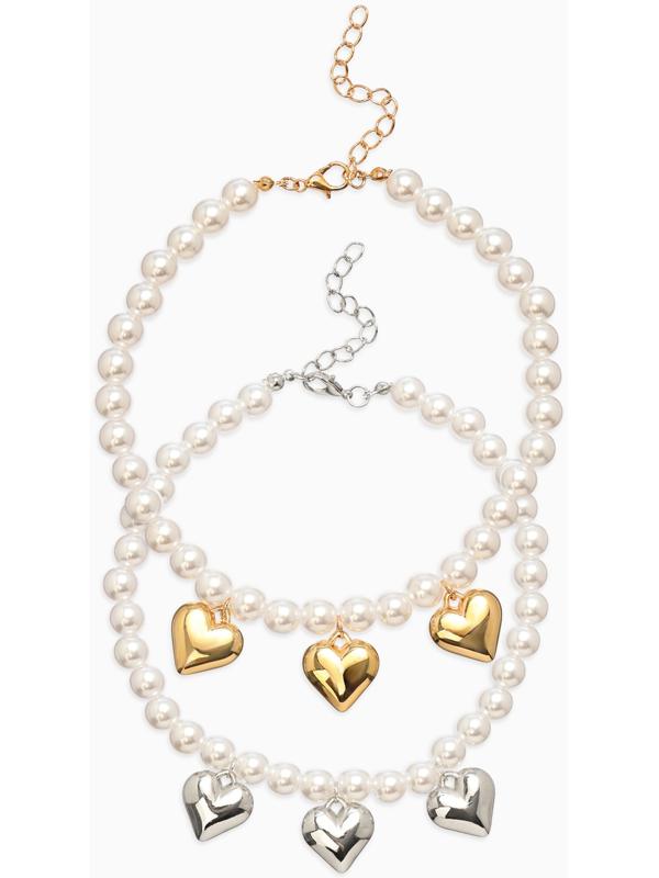 Обвес на штаны «Сердечки», набор 2 шт. цвет золото, серебро