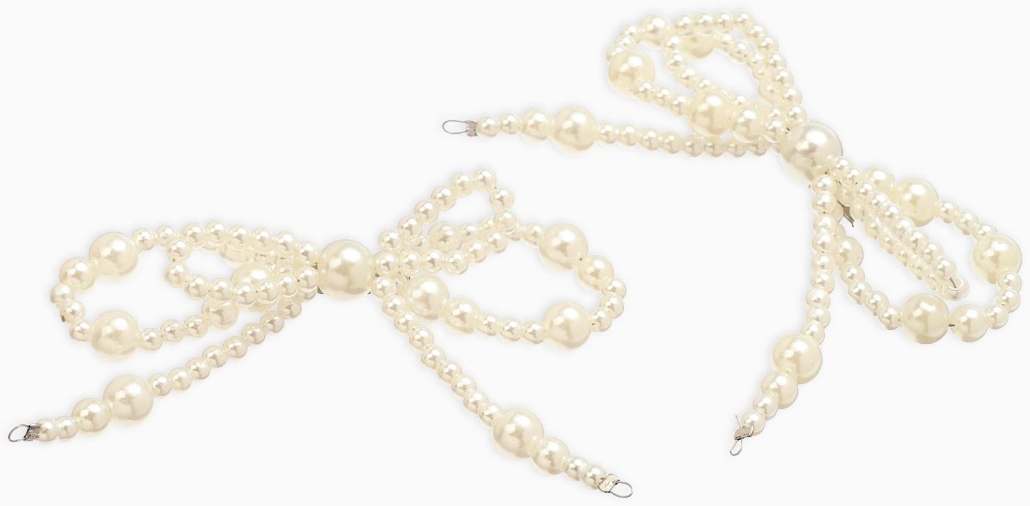 Обвес на штаны «Бантики», на булавке, набор 2 шт. белый в серебре