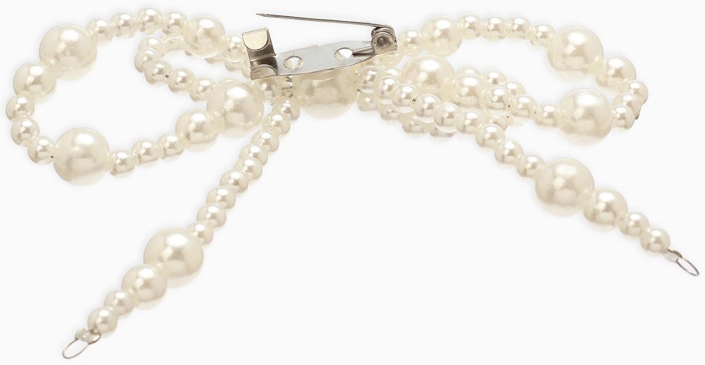 Обвес на штаны «Бантики», на булавке, набор 2 шт. белый в серебре