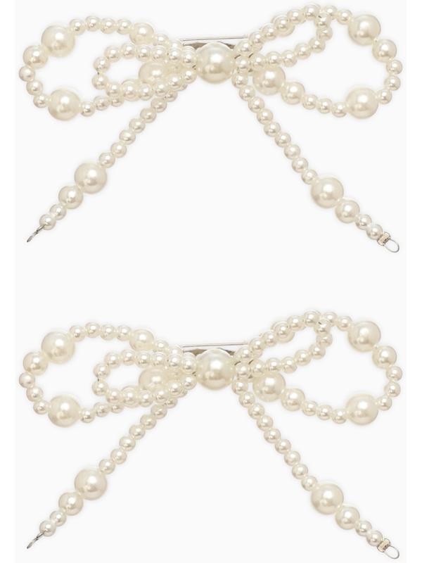 Обвес на штаны «Бантики», на булавке, набор 2 шт. белый в серебре