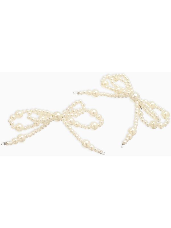 Обвес на штаны «Бантики», на булавке, набор 2 шт. белый в серебре