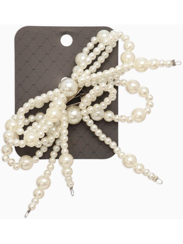 Обвес на штаны «Бантики», на булавке, набор 2 шт. белый в серебре