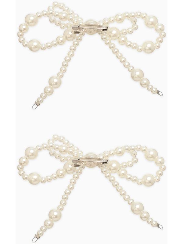 Обвес на штаны «Бантики», на булавке, набор 2 шт. белый в серебре