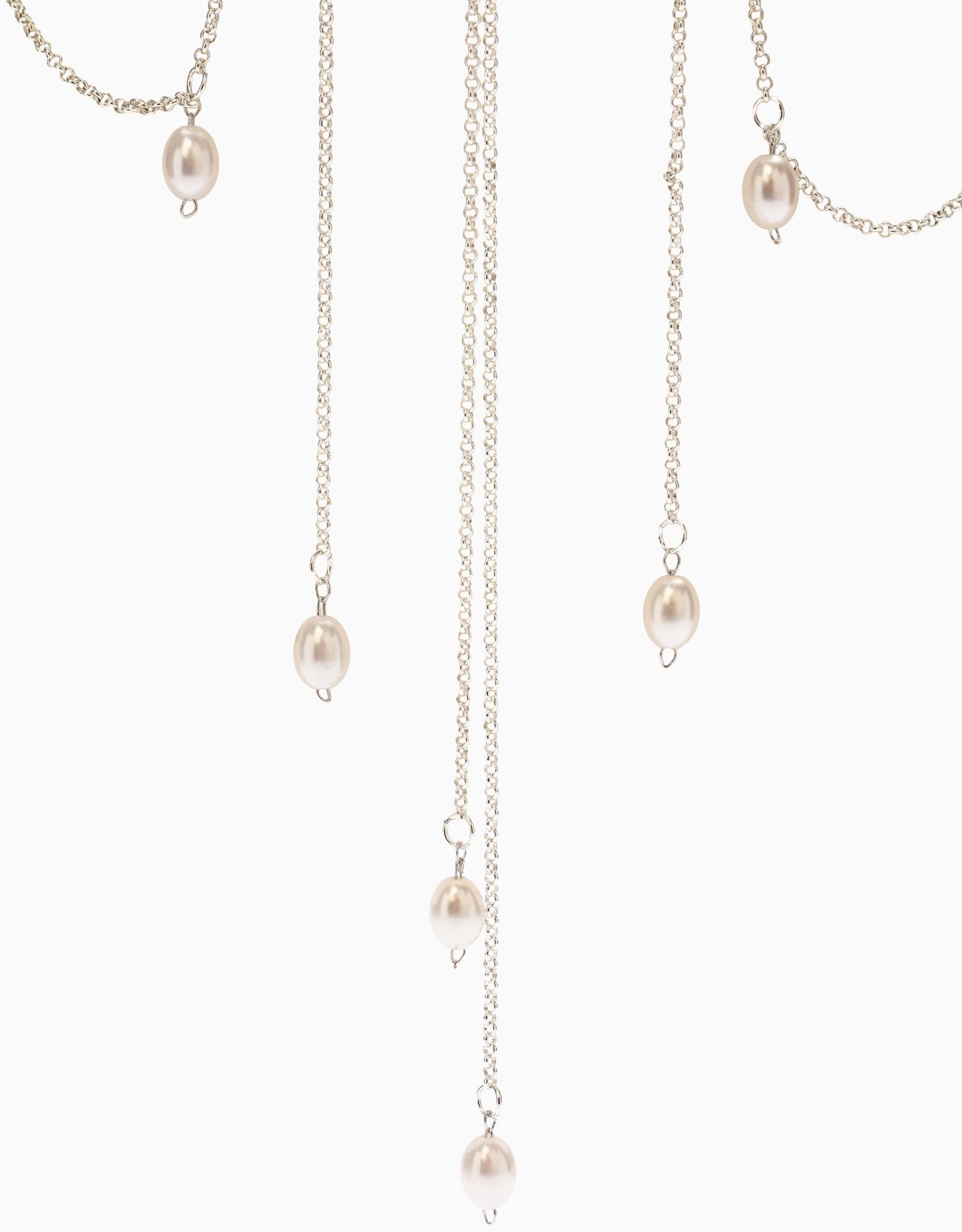 Украшение для волос «Паутина» 44 см, белое в серебре