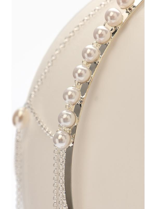 Украшение для волос «Паутина» 44 см, белое в серебре