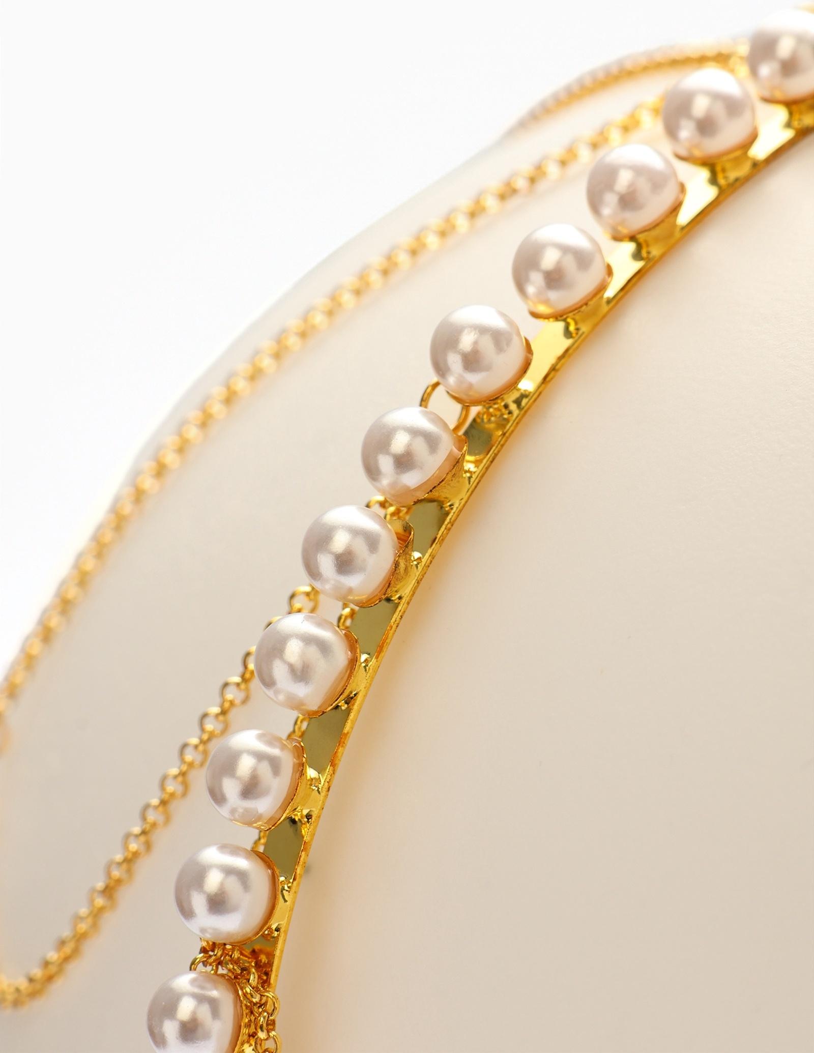 Украшение для волос «Паутина» 44 см, белое в золоте