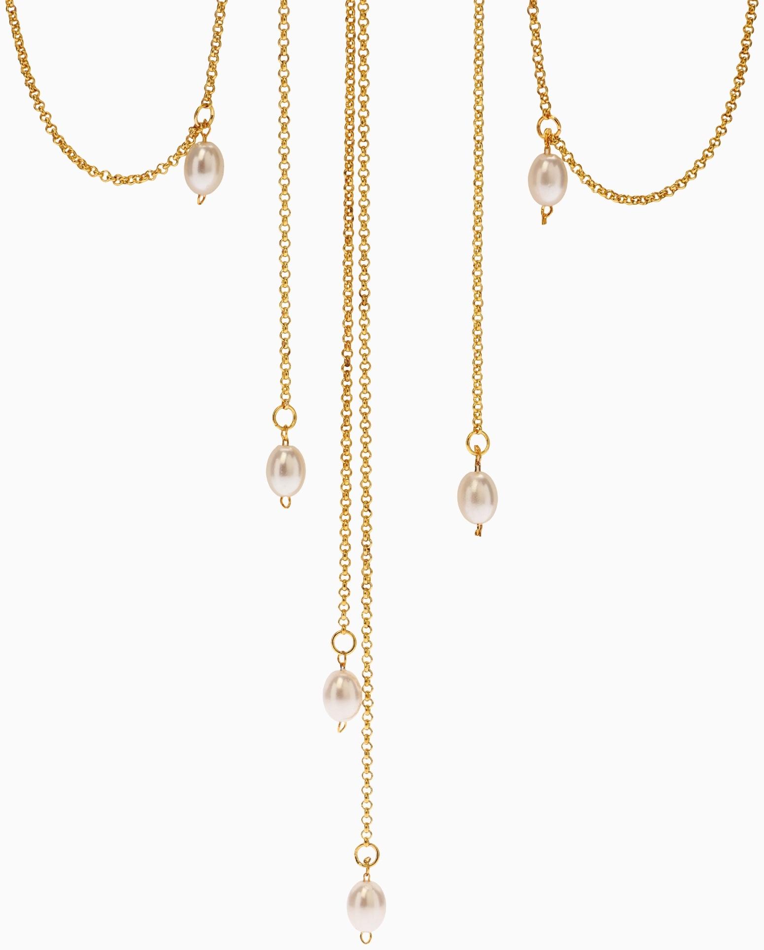 Украшение для волос «Паутина» 44 см, белое в золоте