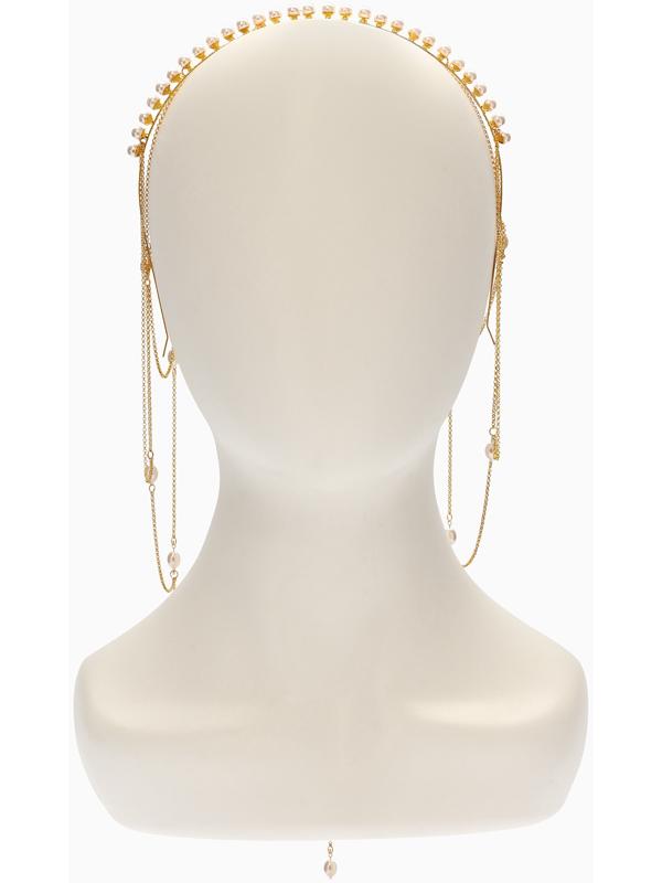 Украшение для волос «Паутина» 44 см, белое в золоте