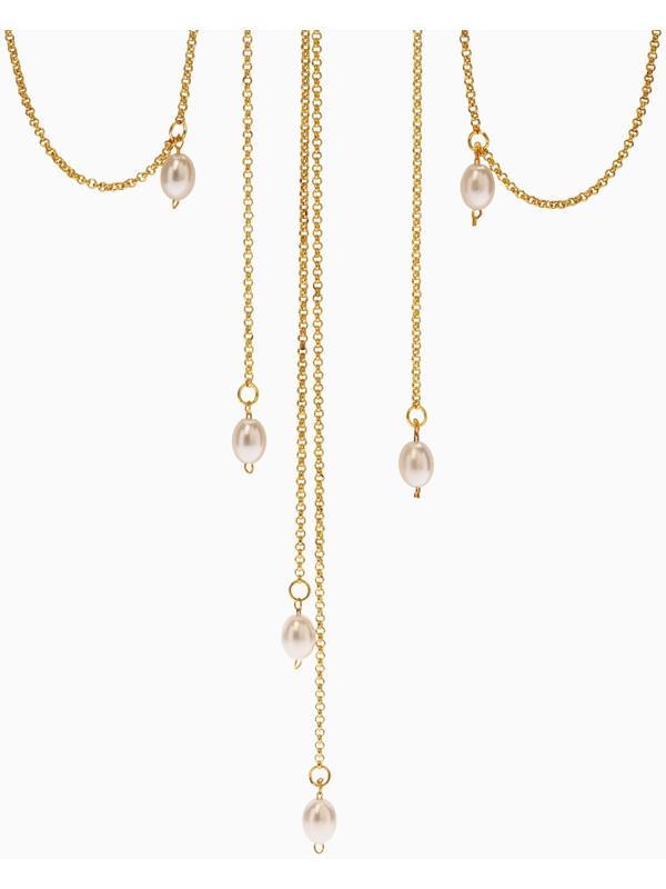 Украшение для волос «Паутина» 44 см, белое в золоте