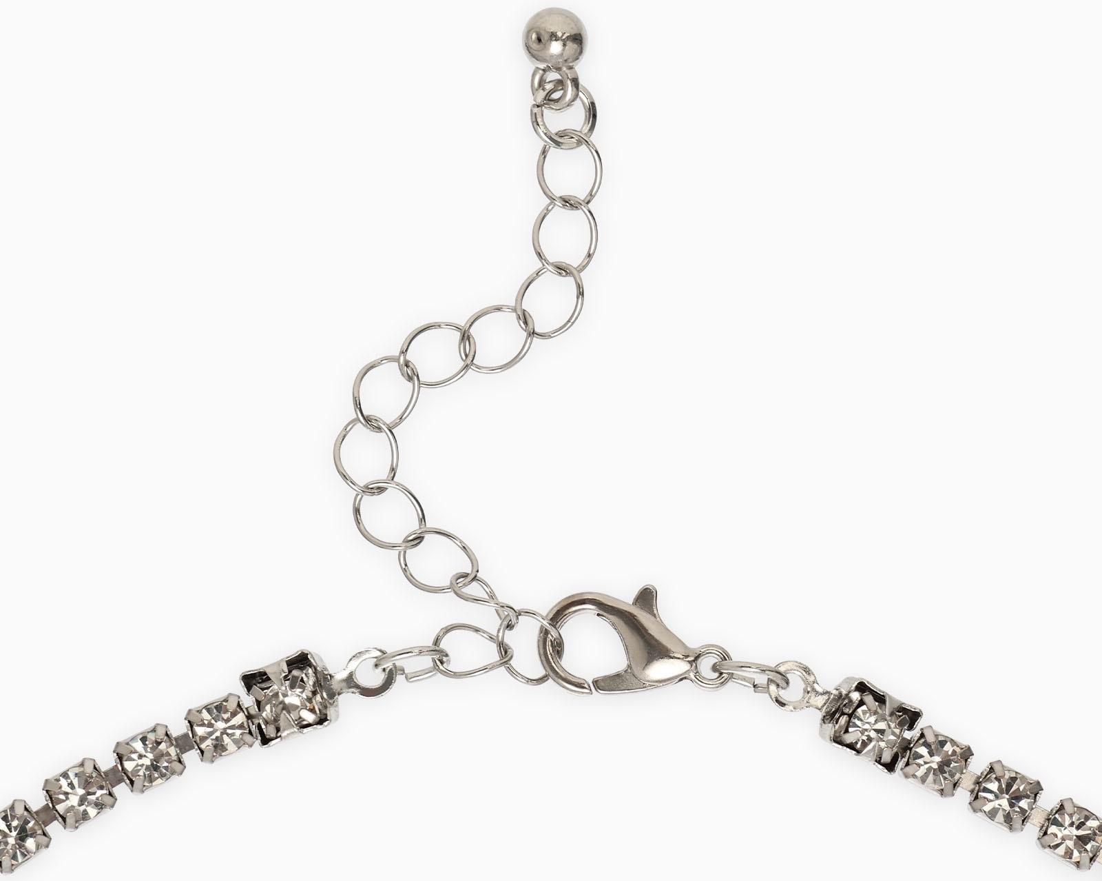 Бодичейн на бедро со стразами, белая в серебре