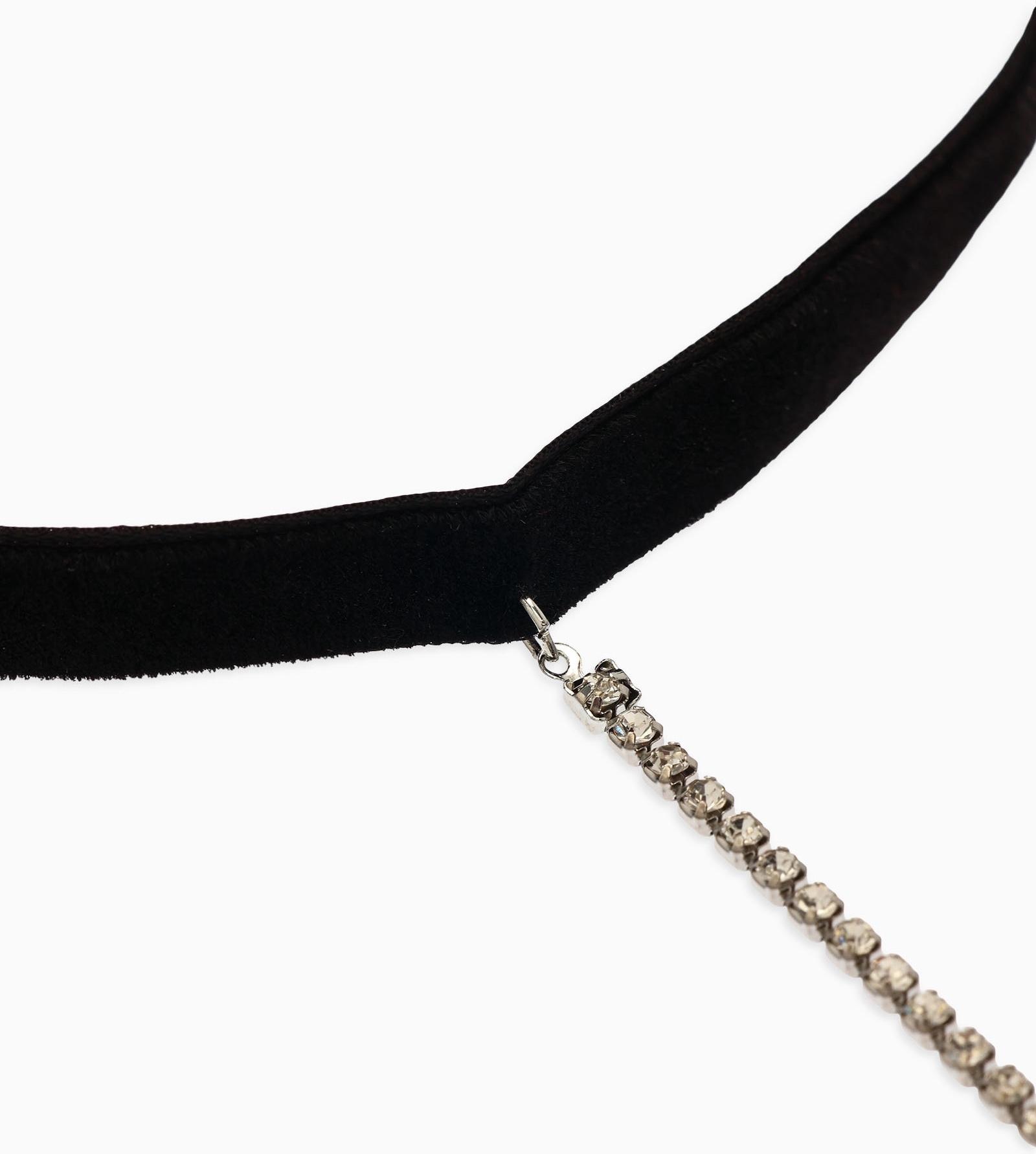 Бодичейн на бедро со стразами, белая в серебре