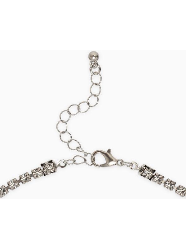 Бодичейн на бедро со стразами, белая в серебре