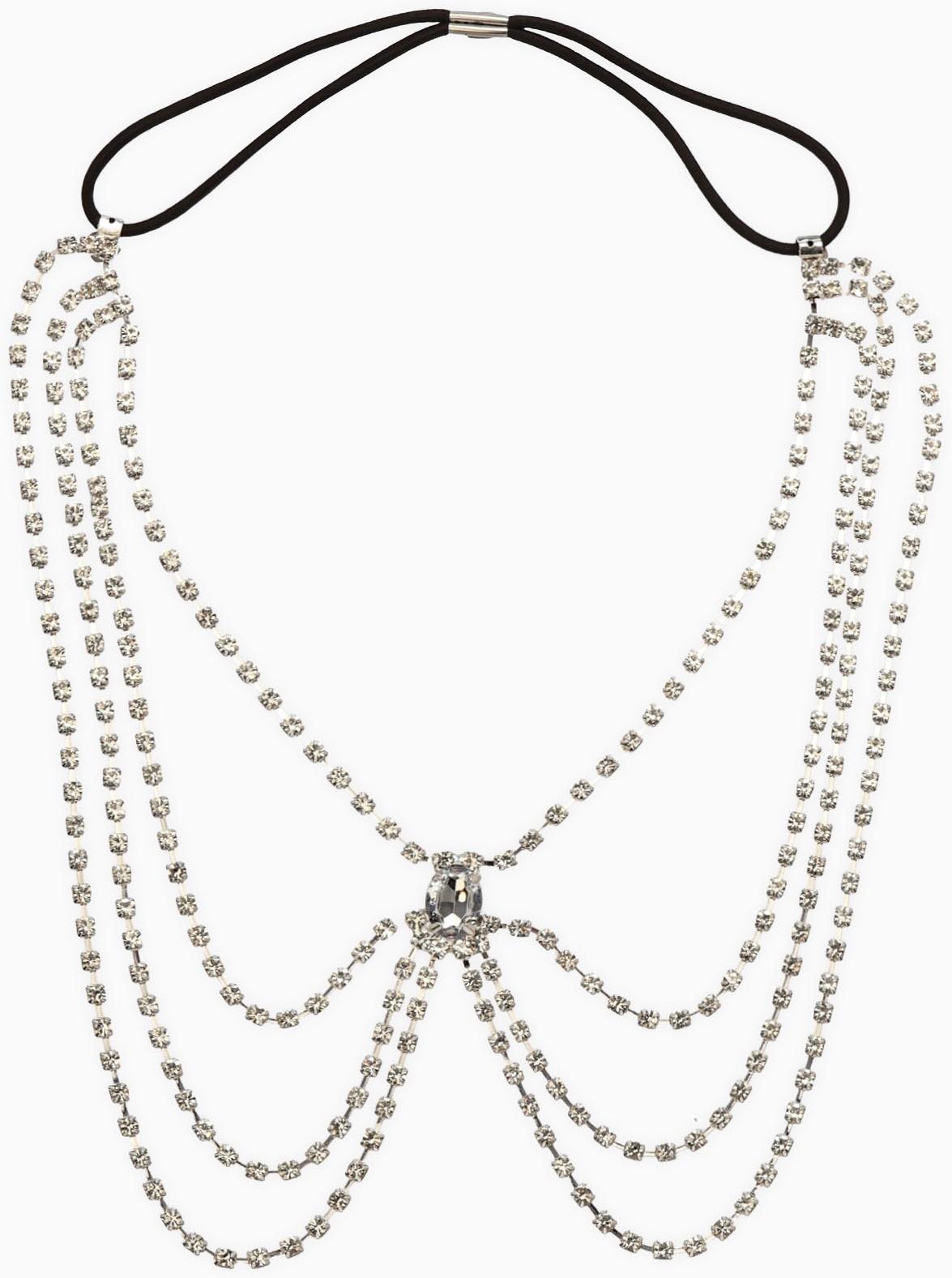 Бодичейн на бедро со стразами «Шахерезада», белая в серебре