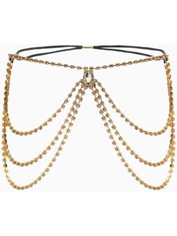 Бодичейн на бедро со стразами «Шахерезада», белая в золоте