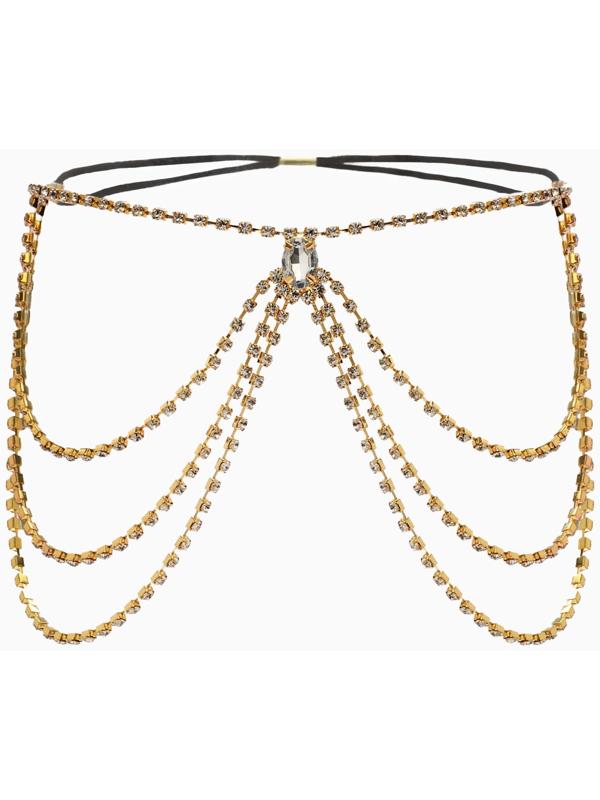 Бодичейн на бедро со стразами «Шахерезада», белая в золоте