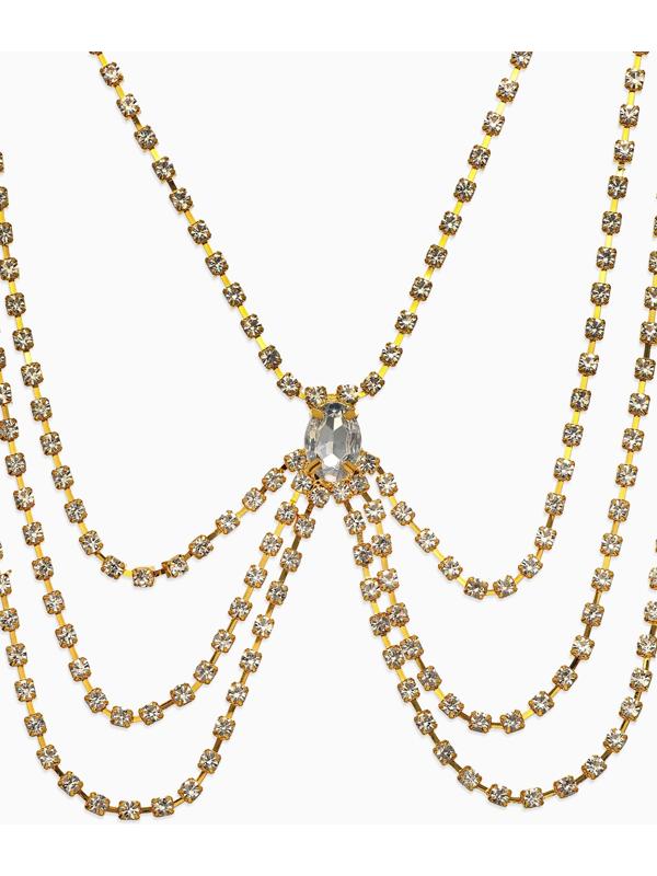 Бодичейн на бедро со стразами «Шахерезада», белая в золоте