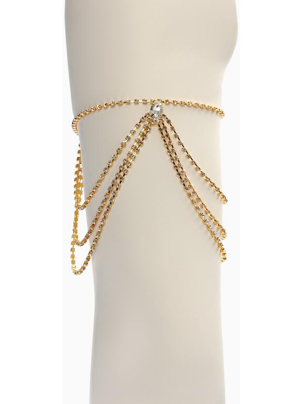 Бодичейн на бедро со стразами «Шахерезада», белая в золоте