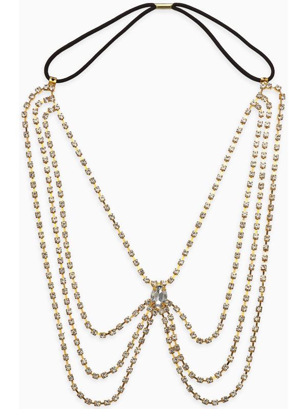 Бодичейн на бедро со стразами «Шахерезада», белая в золоте