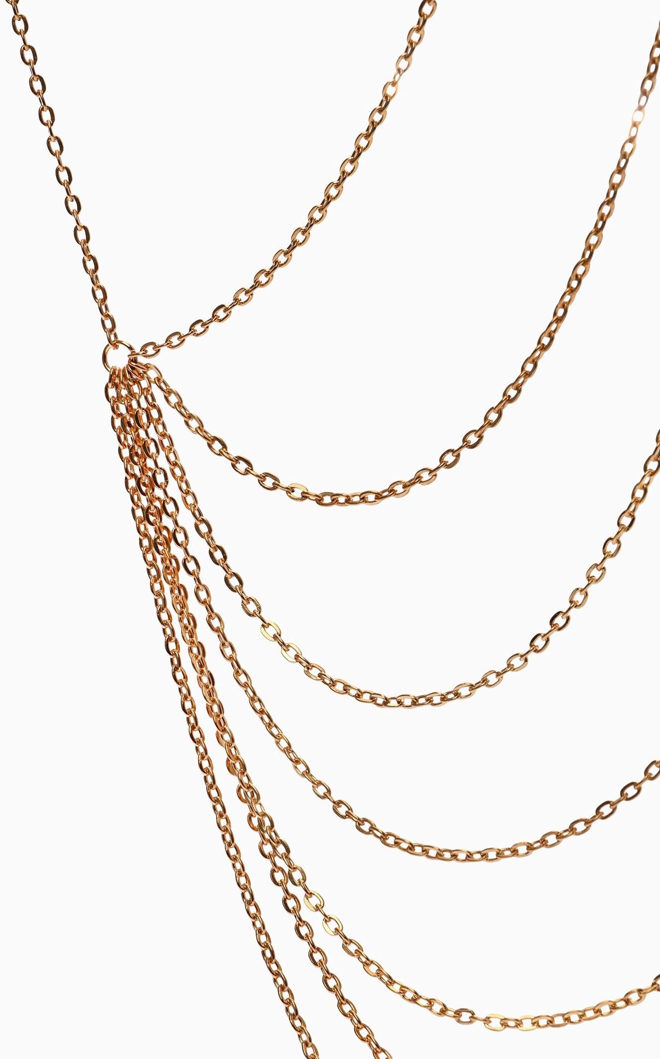 Бодичейн на тело, цепочки, 55 см, цвет золото