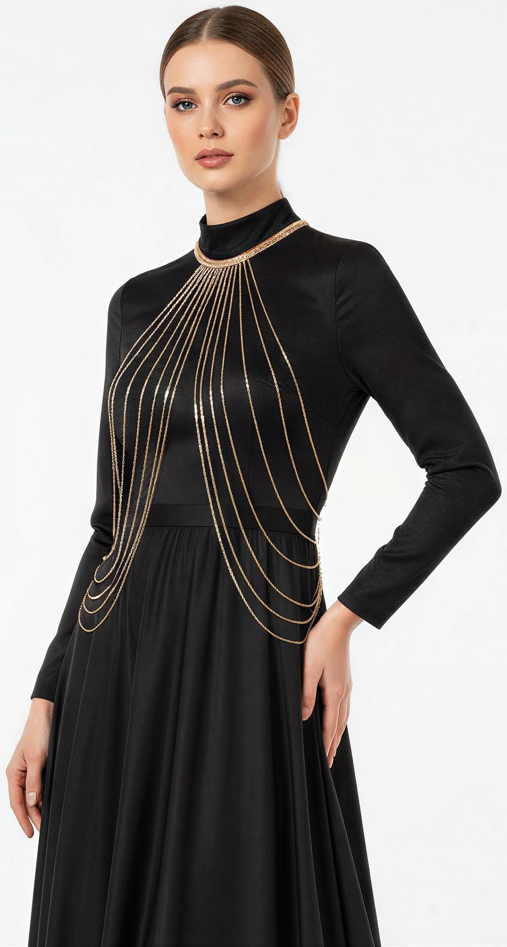 Бодичейн на тело, цепочки, 55 см, цвет золото