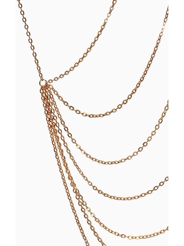 Бодичейн на тело, цепочки, 55 см, цвет золото