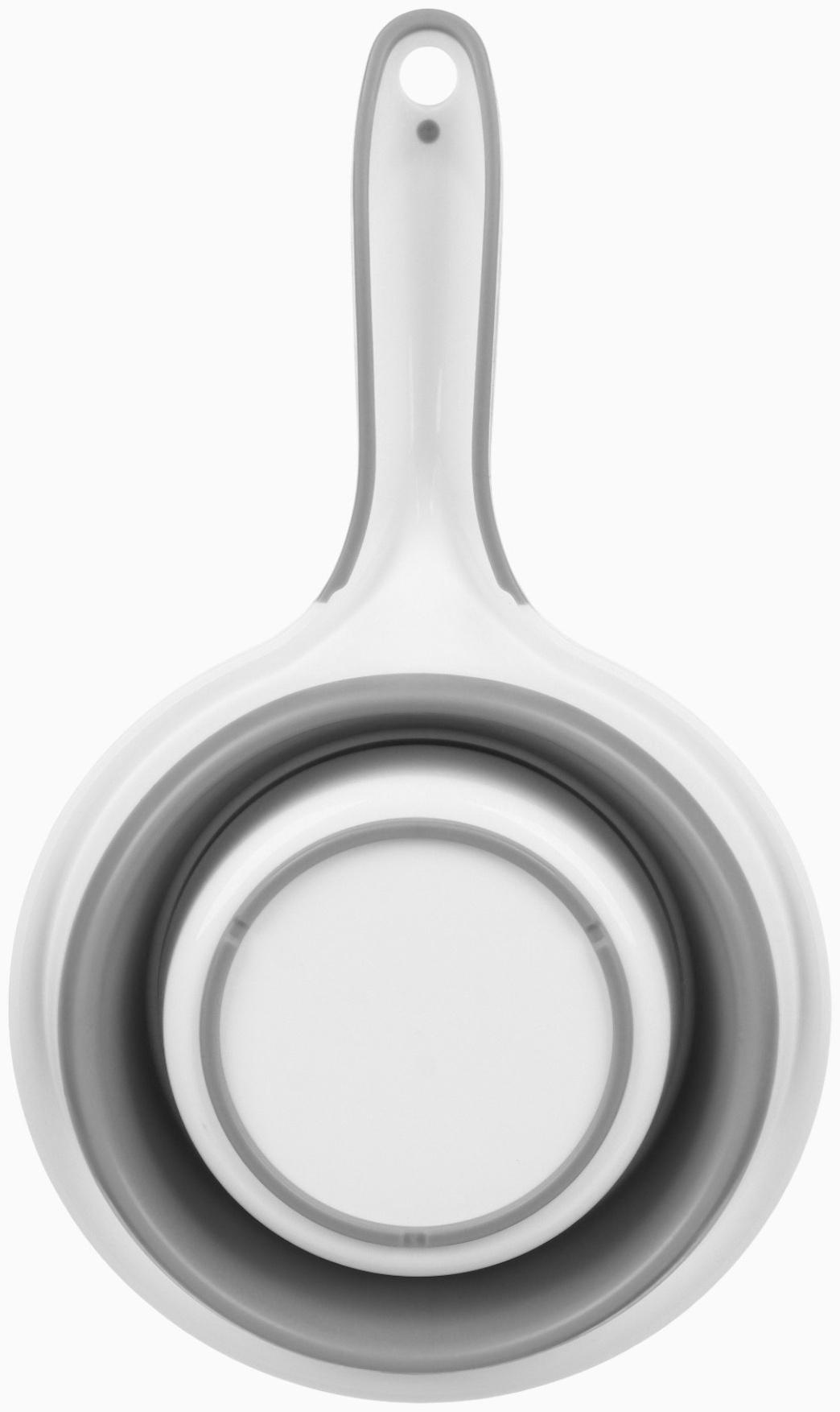 Ковш для купания детский, складной, 1 л, цв. белый/серый