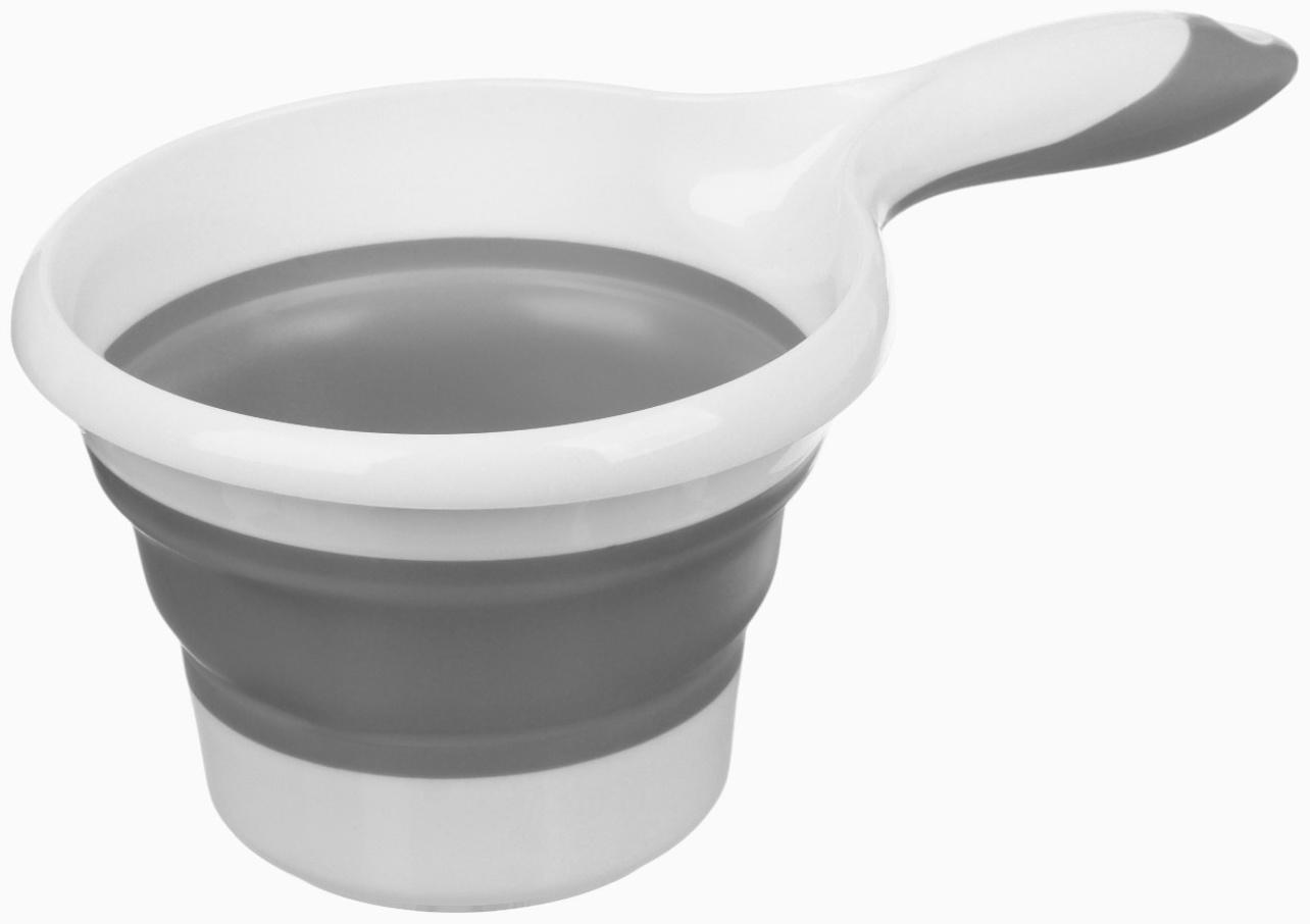 Ковш для купания детский, складной, 1 л, цв. белый/серый