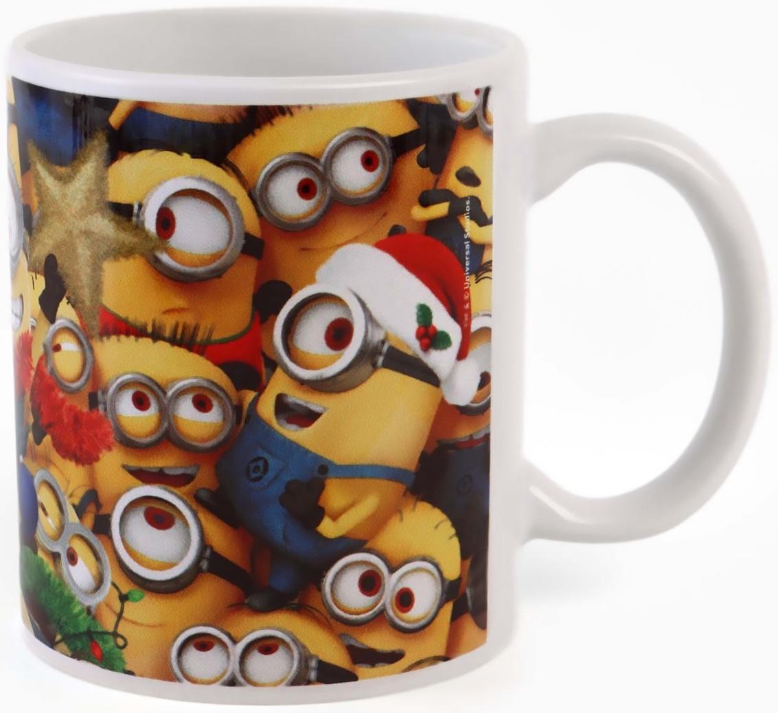 Кружка новогодняя сублимация 320 мл, Миньоны