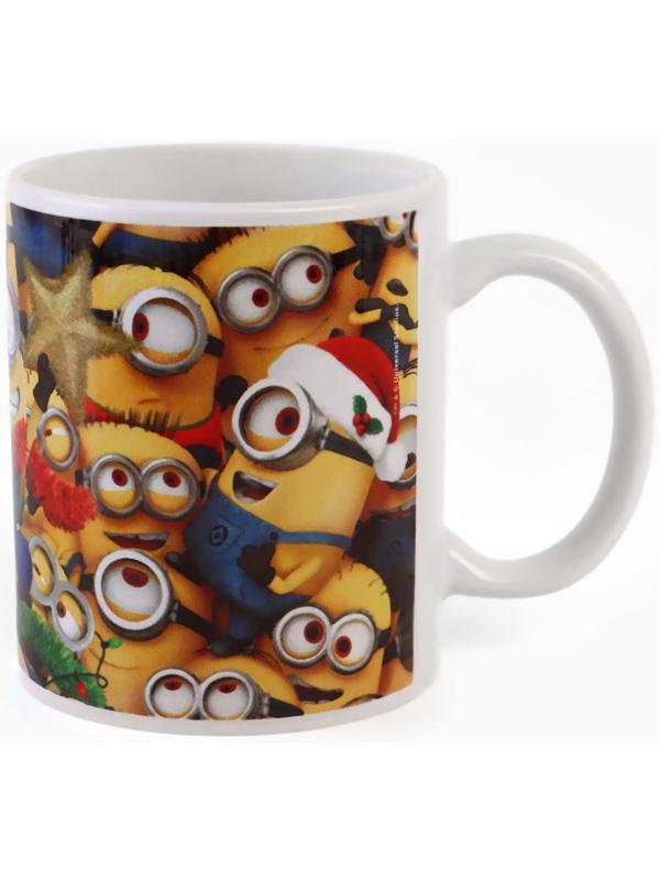 Кружка новогодняя сублимация 320 мл, Миньоны