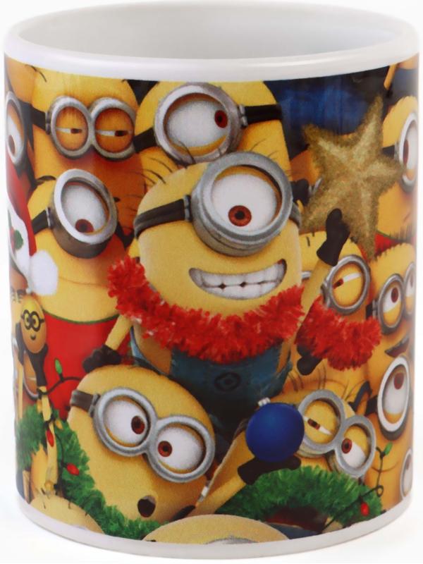 Кружка новогодняя сублимация 320 мл, Миньоны