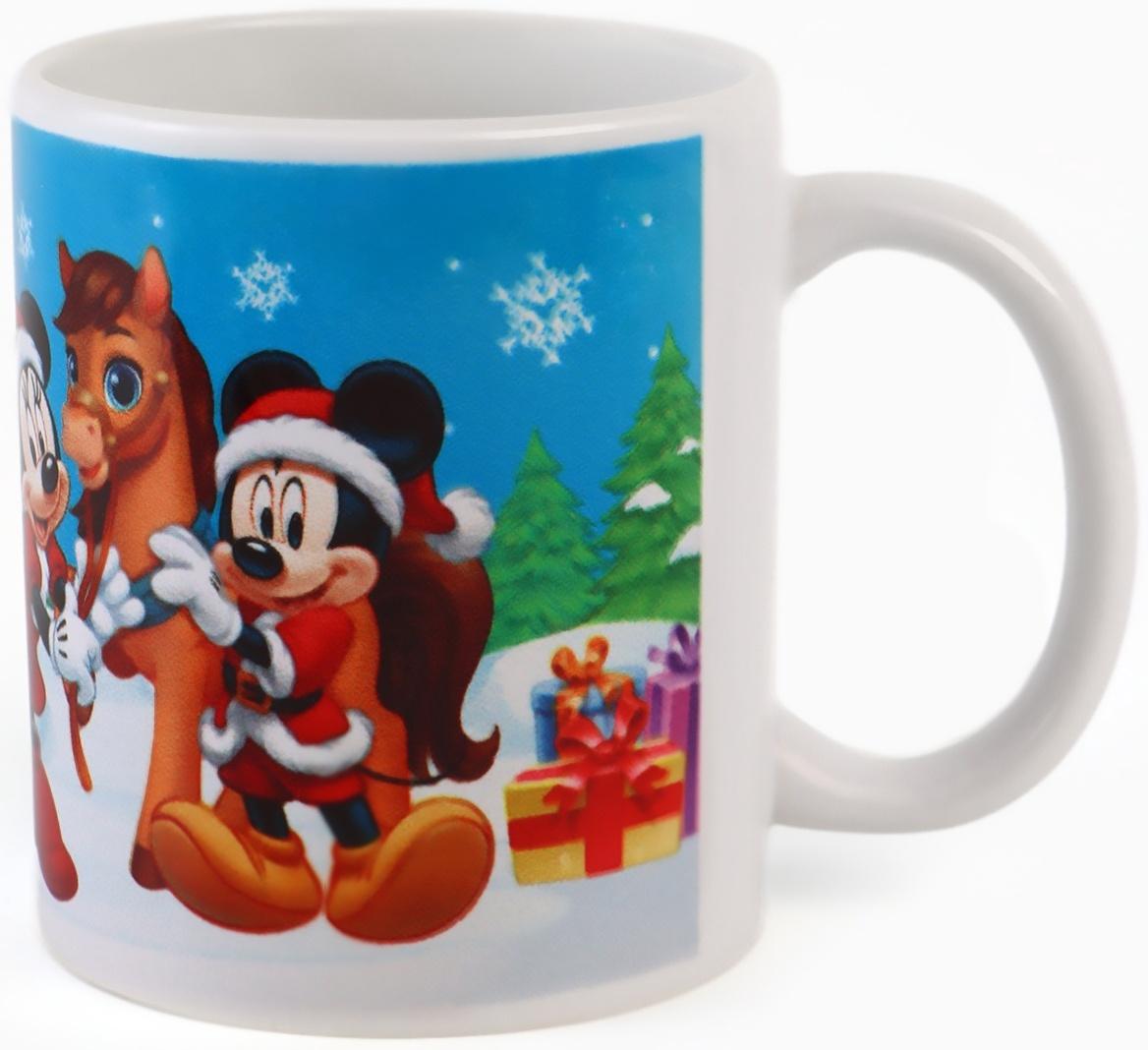 Кружка новогодняя сублимация «Лошадь» 320 мл, Микки Маус