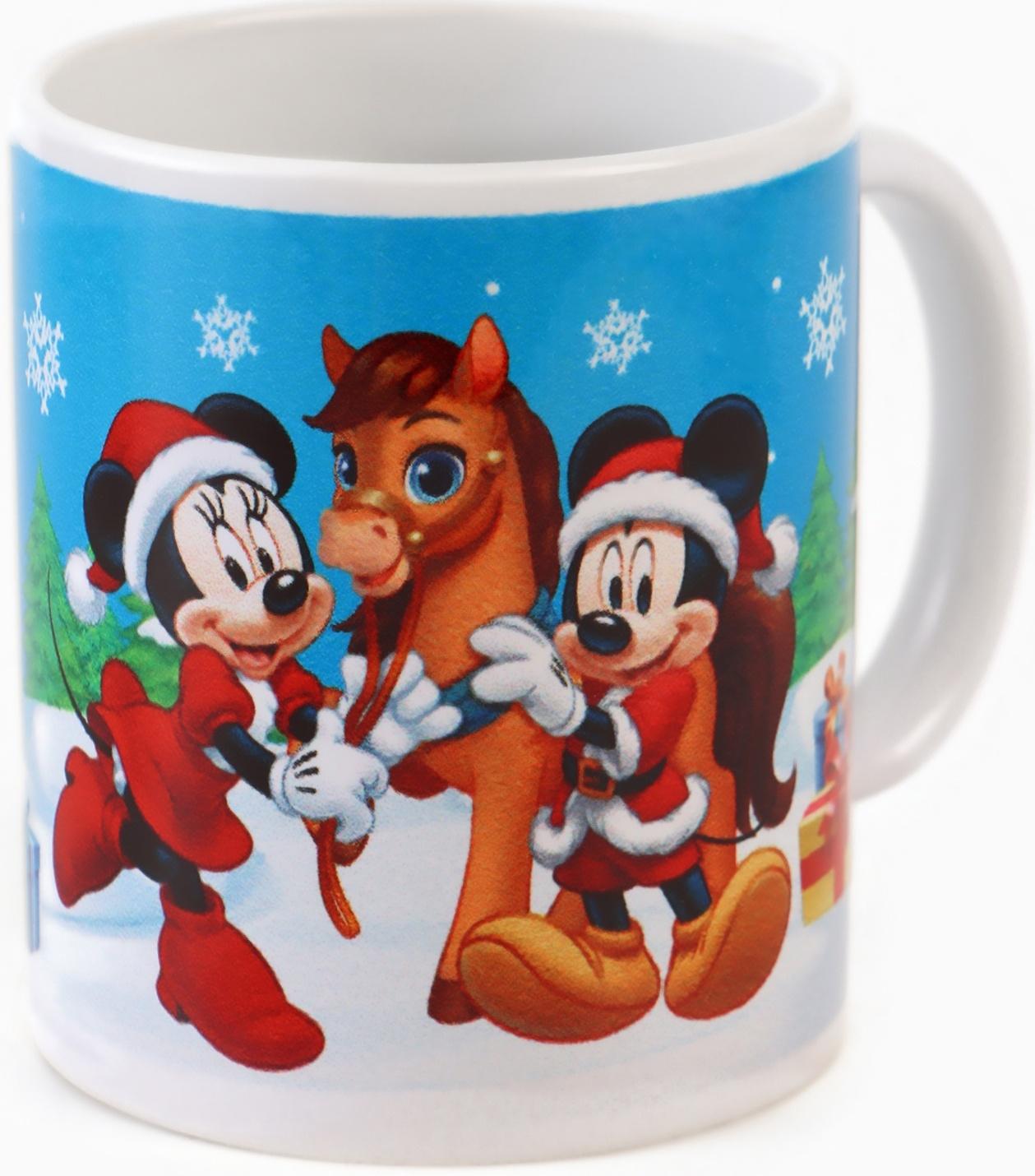 Кружка новогодняя сублимация «Лошадь» 320 мл, Микки Маус